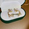 Earrings Tulip Rhinestone Jewelry Pearl Stud Earrings Korean Style Earrings Women Zinc Zinc Alloy Earrings