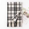 Soft Faux Cashmere Scarf With Fringe Plaid Wrap Women Winter Warm Stylish Accessory