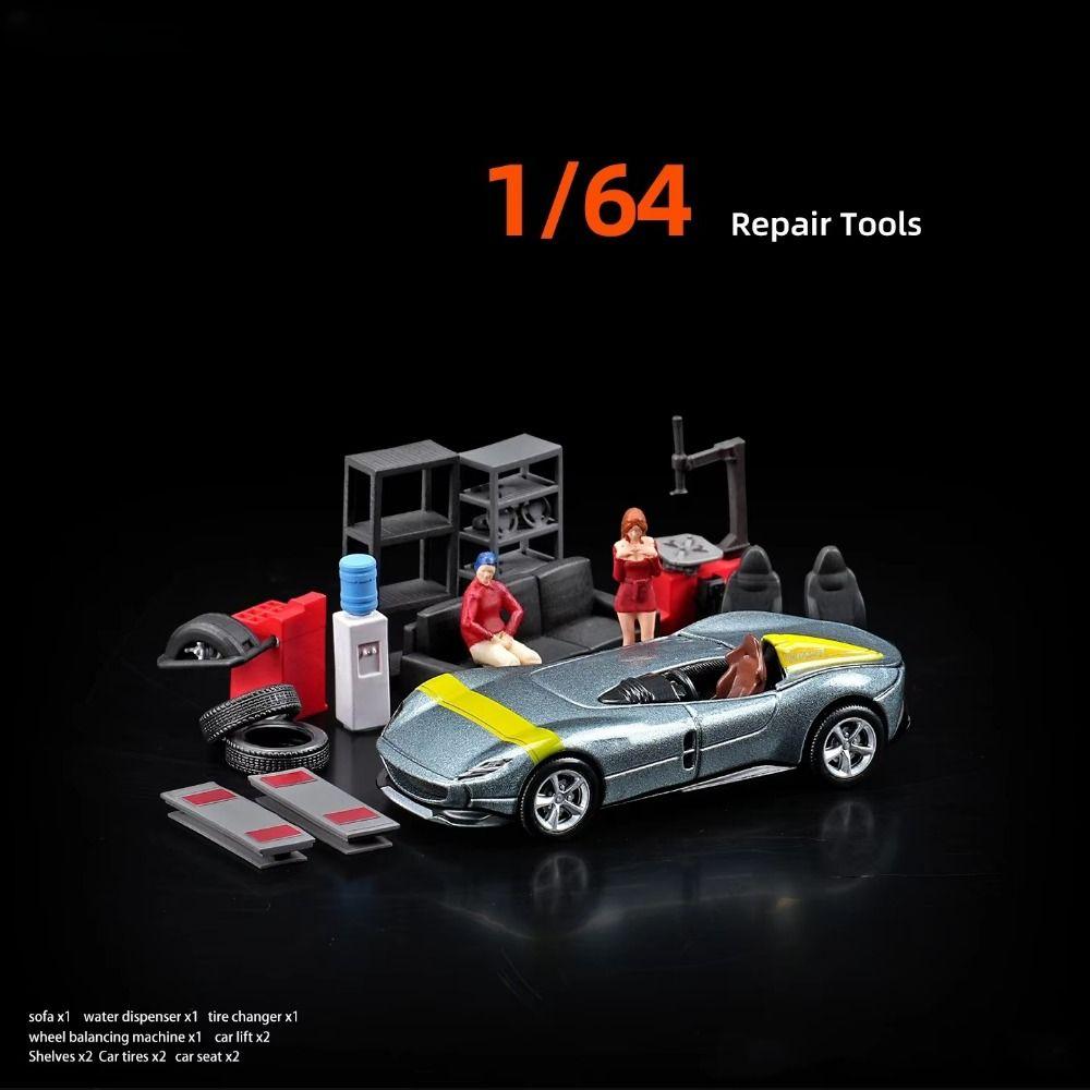 Model Assembly Simulation Car Repair Tools Miniature Scene Garage Scene Display Sand Table