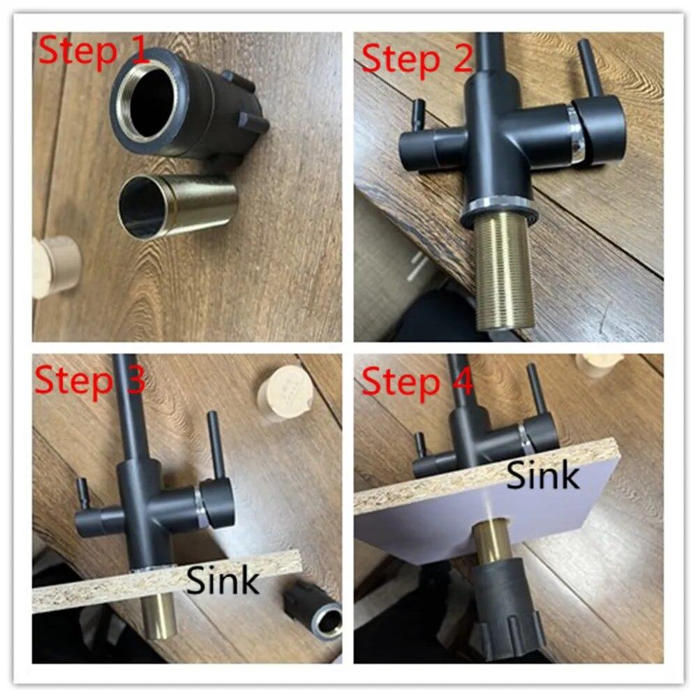 Фильтр кухонные смесители Настольный смеситель с вращением на 360 градусов с функциями очистки воды Смеситель-кран для кухни WF-0175