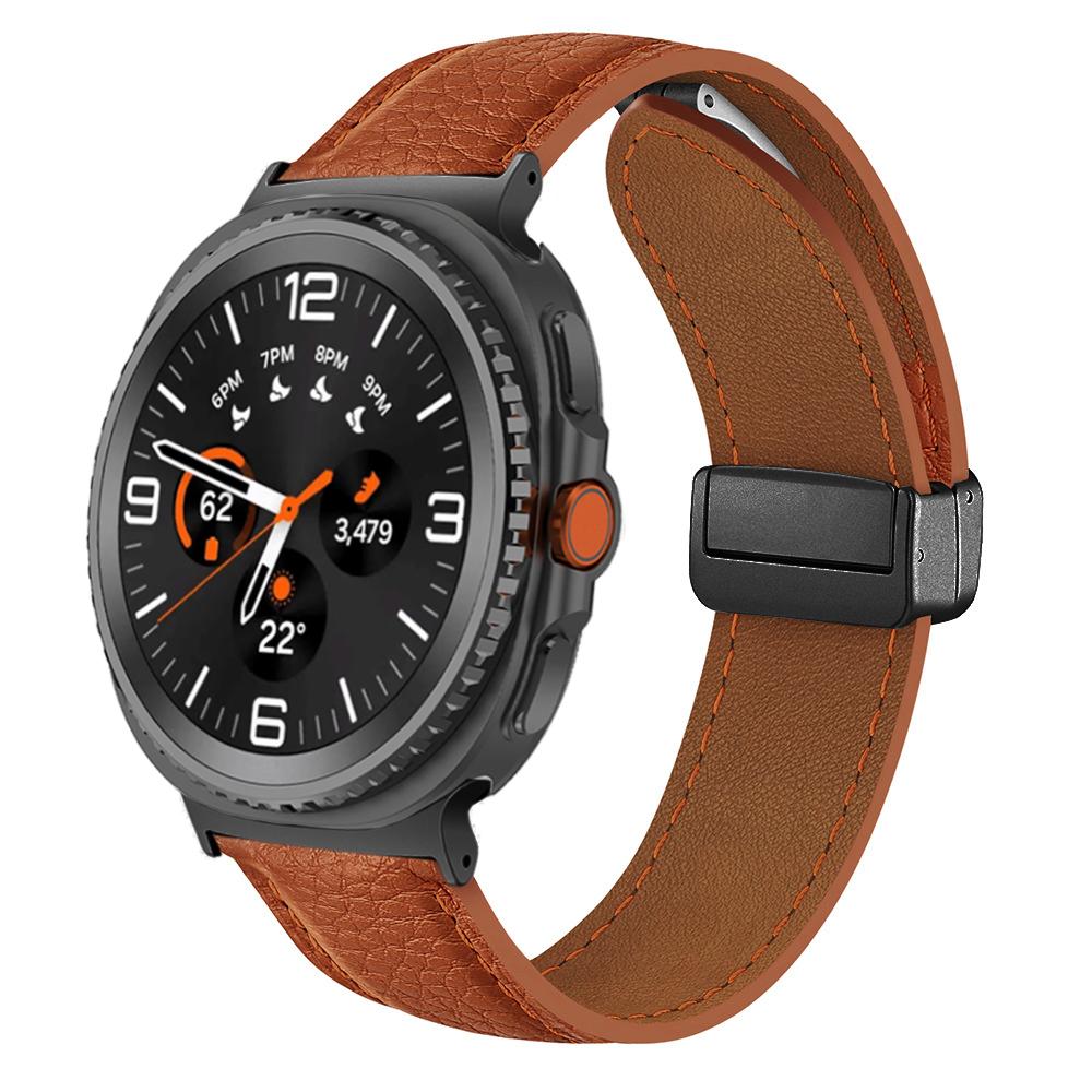 Кожаный ремешок для Samsung Galaxy Watch 8 44мм 40мм 8 Classic 46мм Аксессуар для умных часов Galaxy Ultra 47мм 2025 Магнитный ремешок