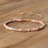 2x4mm Dainty Imperial Jasper Bracelet for Women Handwoven Adjustable Healing Stone Jewelry Alloy Main Material for Anniversary