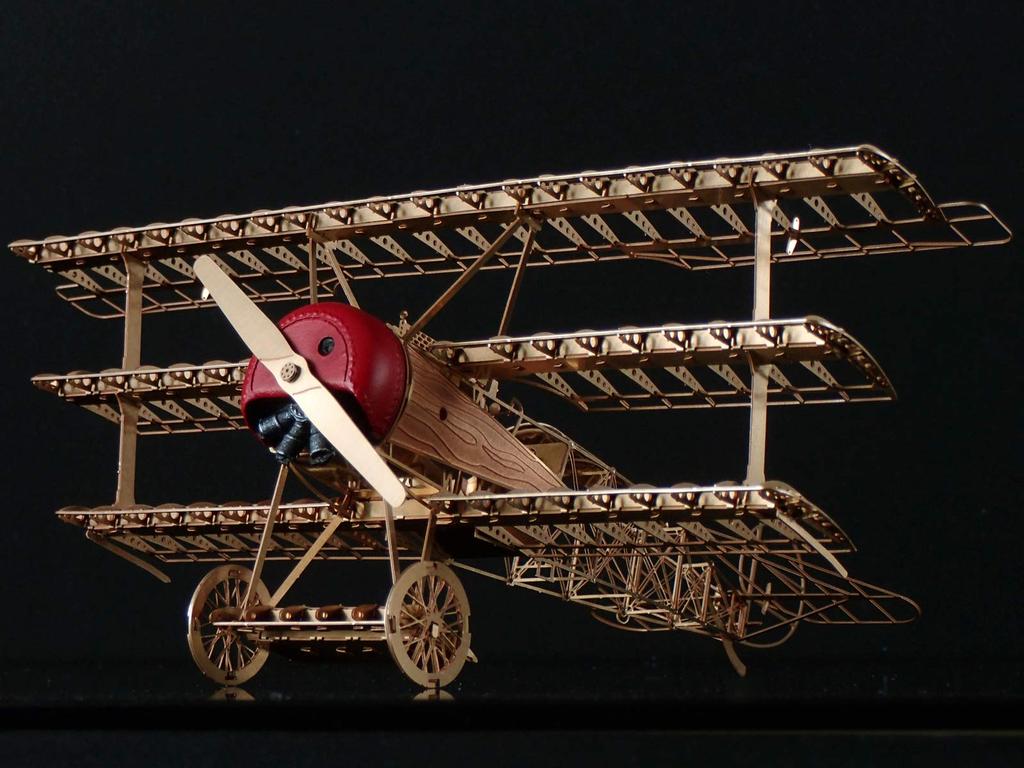 Aerobase A001 Серия Микро Музей 1/48 Fokker Dr.1 Красный Барон Истребитель ПМВ Модель из травлёной латуни