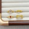 Medieval Old Money Wind Stacked Zircon Personality Geometric Ring Light Luxury Niche High-End Ring Woman