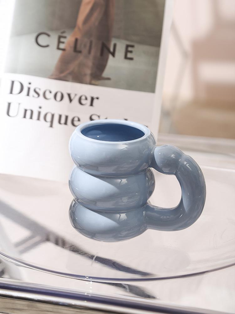 Круглая кофейная чашка Morandi, художественная, современная, минималистичная, скандинавская керамическая кружка, творческая индивидуальная чашка для чая и воды