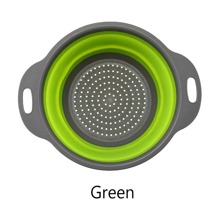 Складной дуршлаг, корзина для слива, коландер, корзина для мытья фруктов и овощей с ручкой, складной силиконовый дуршлаг, кухонное хранение