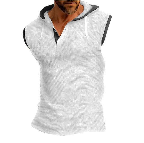 European and American Style Men's Summer Waistcoat Hooded Sleeveless Vest Fashion Casual Tank Top