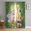 Cartoon Animal Zoo Tropical Jungle Sheer Curtain For Living Room Bedroom Kitchen Window Decor Giraffe Elephant Tulle Curtains