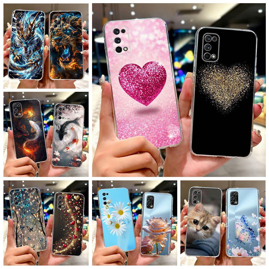 For Realme 7 Pro Case RMX2170 Cute Love Heart Painted Cover Soft Slim Phone Case For Realme 7 5G RMX2111 Realme7 Pro Fundas Bags