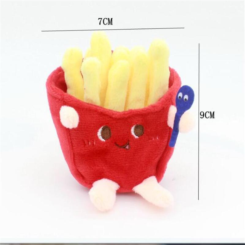 11CM Creative Bread Plush Toy Hamburger Bag Pendant Key Chain Chicken Leg Doll Stuffed Food Pendant For Christmas Gifts