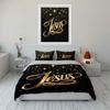 "Jesus Gold Stars Bedding Set" Bedding Duvet Cover Set Duvet Cover Pillowcases  (1 * Duvet Cover 2 * Pillowcases, without duvet insert)