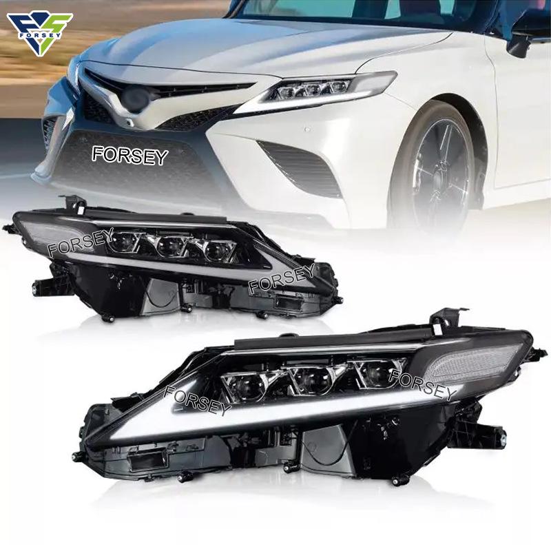 Светодиодная тройная линзованная фара в сборе для Toyota Camry 2018-2022