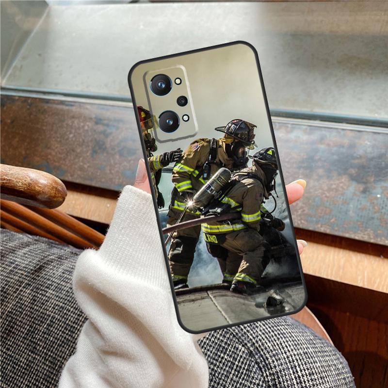 Fireman Firefighter Case For Realme 13 Pro Plus 11 12 14 C71 C75 C55 C51 C53 C25 C63 C61 C65 C67 GT6 GT7 15 Pro