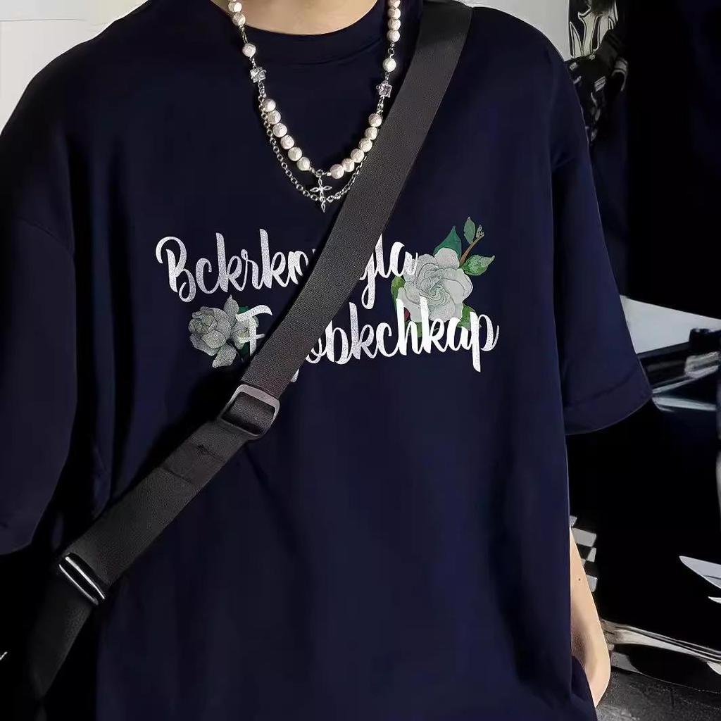 Футболка женская повседневная свободного кроя с коротким рукавом в стиле Харадзюку с принтом зеленой краской