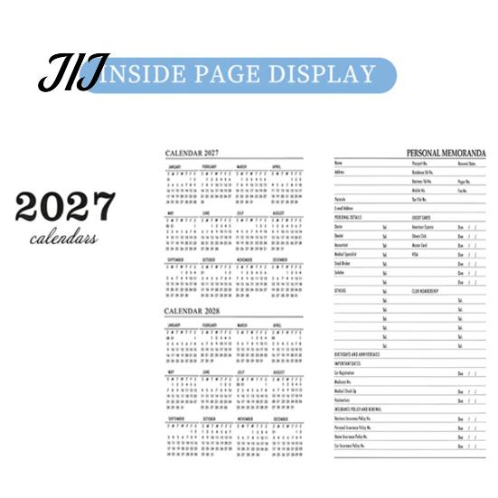 2027 Pocket Planner A6 Weekly Planner, 365 Day English Schedule Notebook Gift for Students Professionals with Ribbon Bookmark, Portable Efficiency