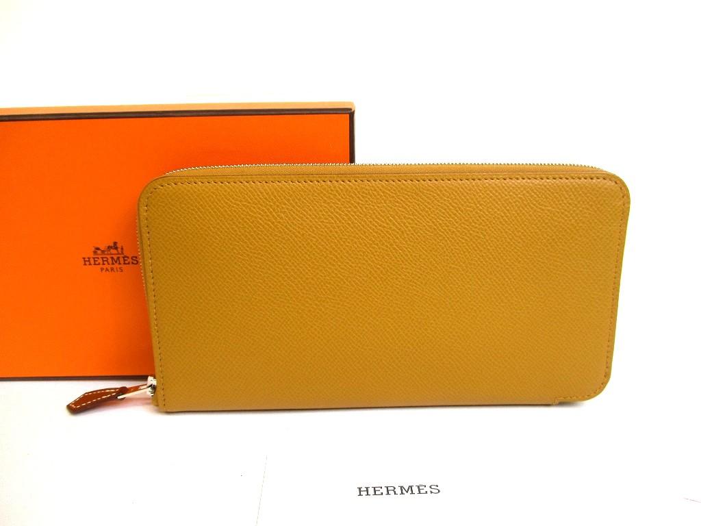 Оригинальный кошелек HERMES Sesami Veau Epson SILK'IN LINE с молнией по периметру Azap Long #b016 Открытая коробка