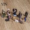 Hand Painted Resin Figures 11 Pcs Christmas Nativity Scene Set, Mini Figurines Tabletop Decor, Jesus Birth Decor Holy Family Angel Shepherd