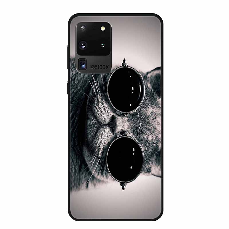 Для чехлов телефона Samsung S20 Ultra 5G Животные Мягкий силиконовый задний чехол из ТПУ для Samsung Galaxy S20 Ultra LTE 5G Funda Бампер Coque