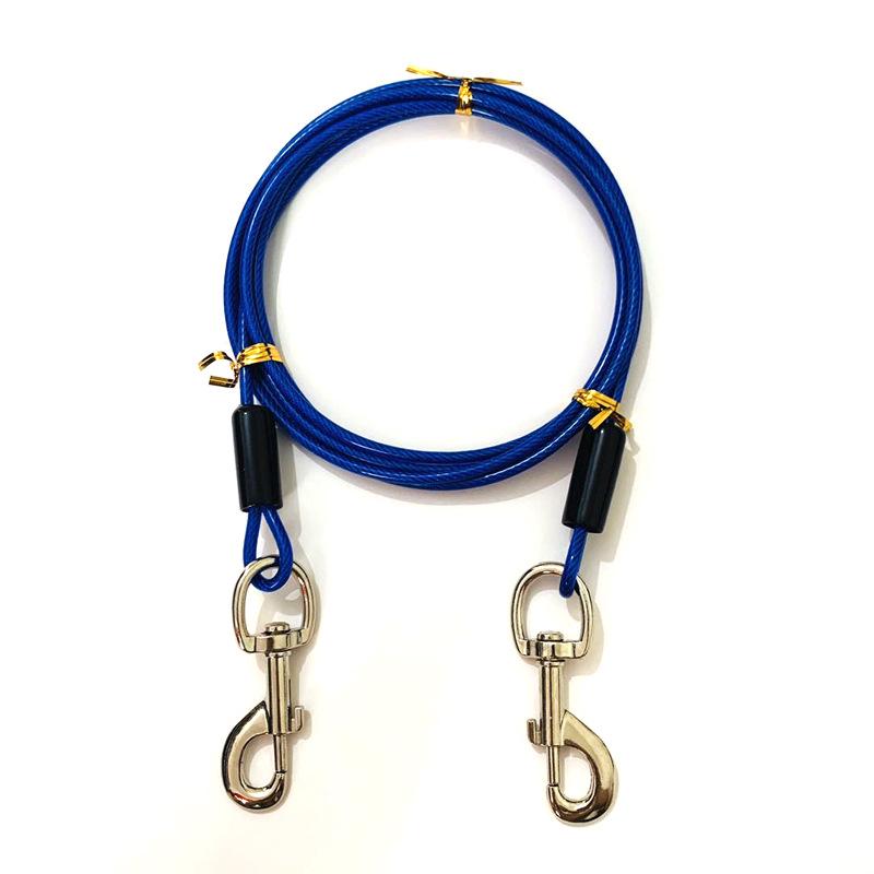 Поводок для дрессировки собак с двумя головками из железной цепи