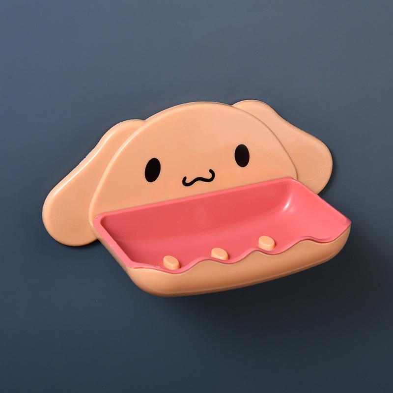 Мультяшная мыльница в форме кита Sanrio, настенная, двухъярусная полка для хранения, для организации ванной комнаты, раковины, столешницы