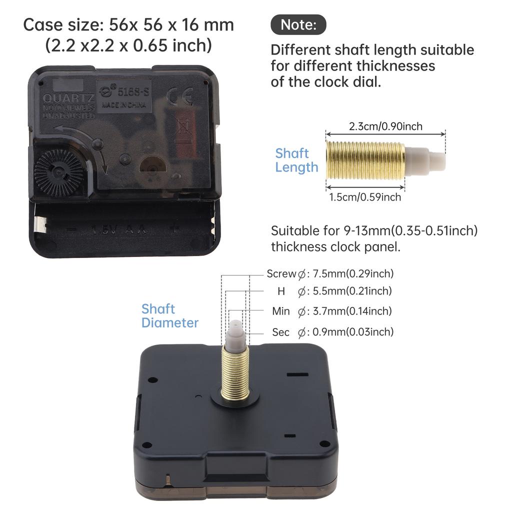 Механизм часового механизма Настенные часы с стрелками Бесшумный механизм плавного хода секундной стрелки