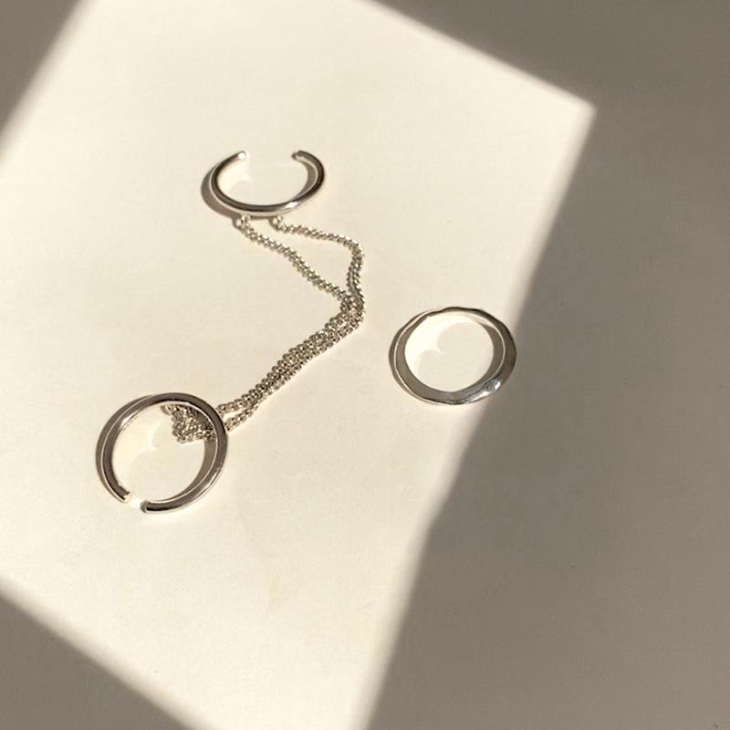 Adjustable Korean Street Style Double Chain Ring