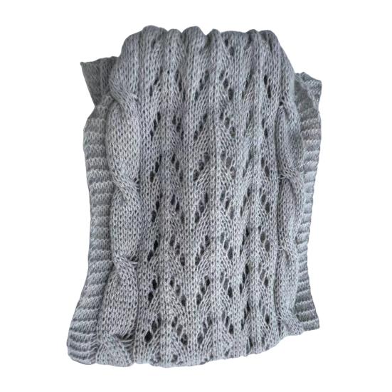 Sleeved Shawl Scarf Solid Color Hollow Twist Women Bohemian Style Wrap Braided Cable Scarf Winter Wear