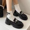 Новая Мода Женские Академические Лоферы Слипоны Круглый Носок Однотонные Удобные Балетки на Осень Юбки Лолиты Повседневные