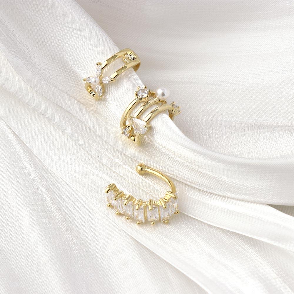 Кафф для уха Циркон Звезда Модная бижутерия Клипса для уха Клипса для хряща Клипсы Клипса для козелка уха