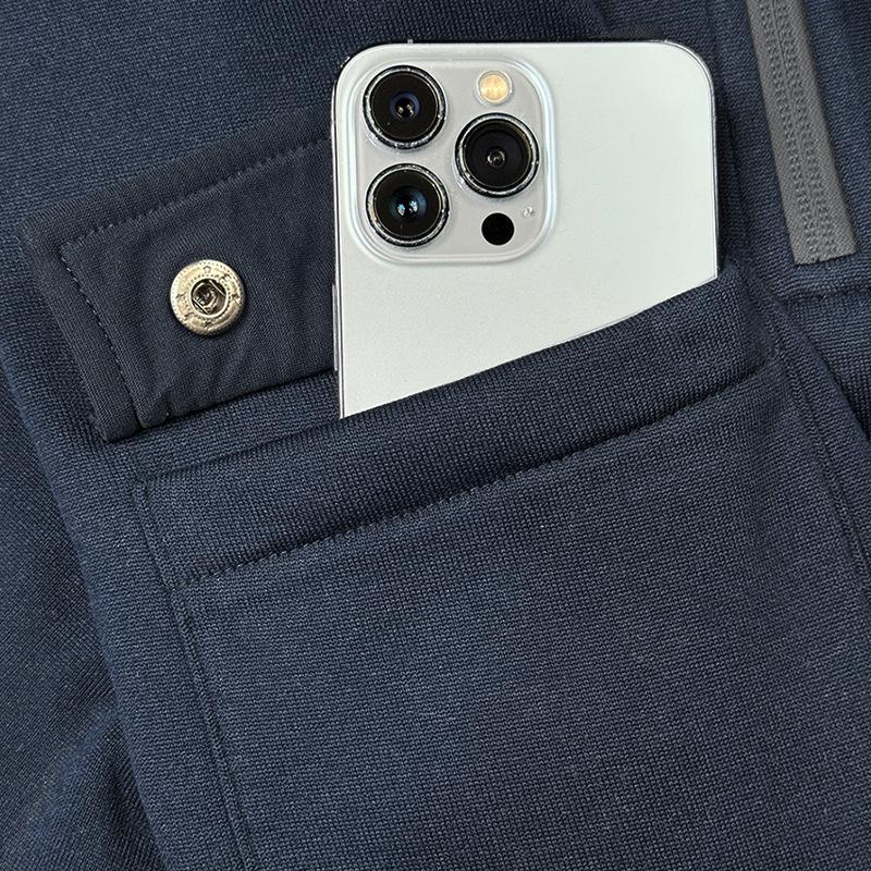 Wine Red 2025 Autumn Winter New Men's Hoodie Quarter Zip Hoodies Pocket Sports&Outdoor Streetwear Cool Casual Clothing Hoodies Sweatshirts