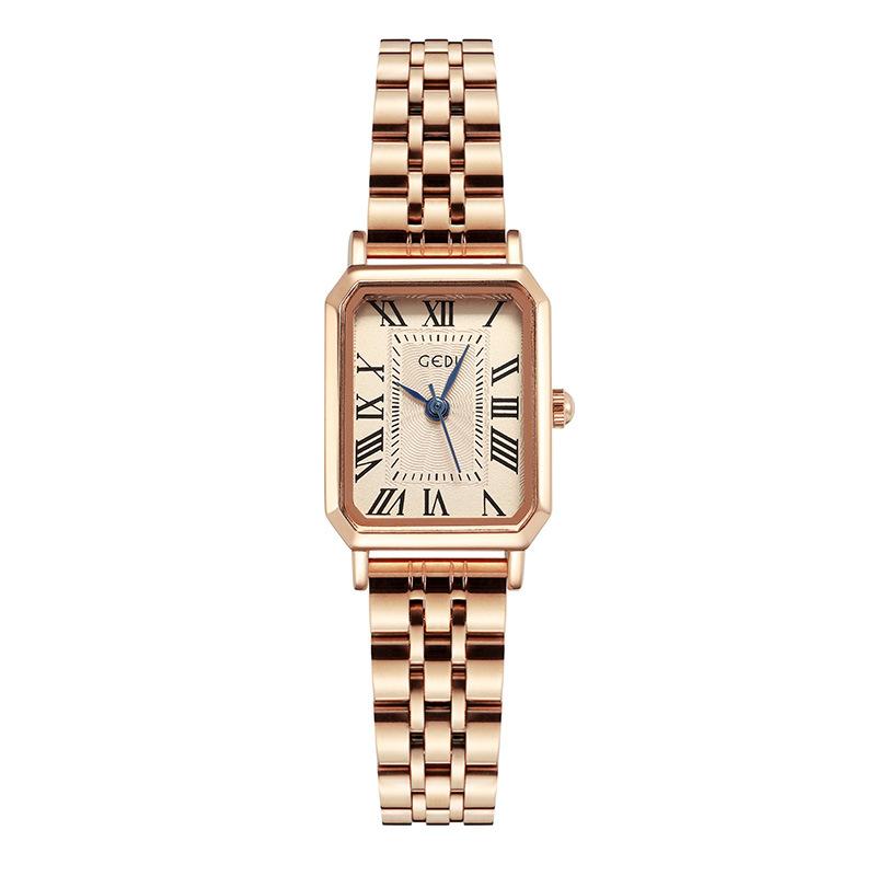 French Style Women'S Watch Simple Retro Square Stainless Steel Watch Quartz Steel Belt Women'S Watch