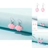 Stylish Pink Resin Earrings Set With White Cloud Duck And Dice Design For Women