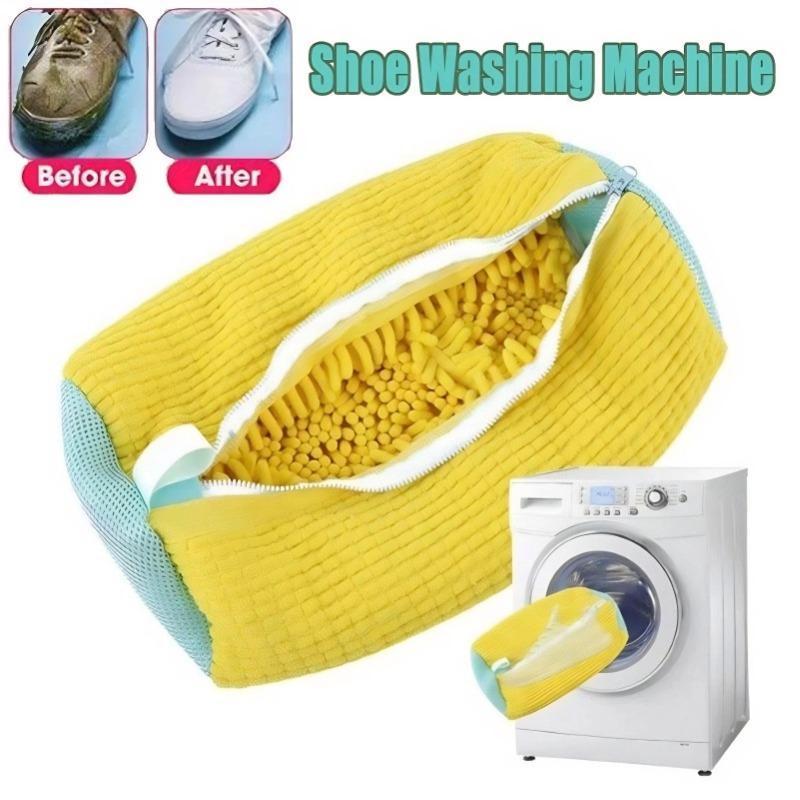 Portable Shoe Washing Bag Zipper Closure Anti-deform Reusable Anti-Tear Shoe Laundry Bag Home Supplies