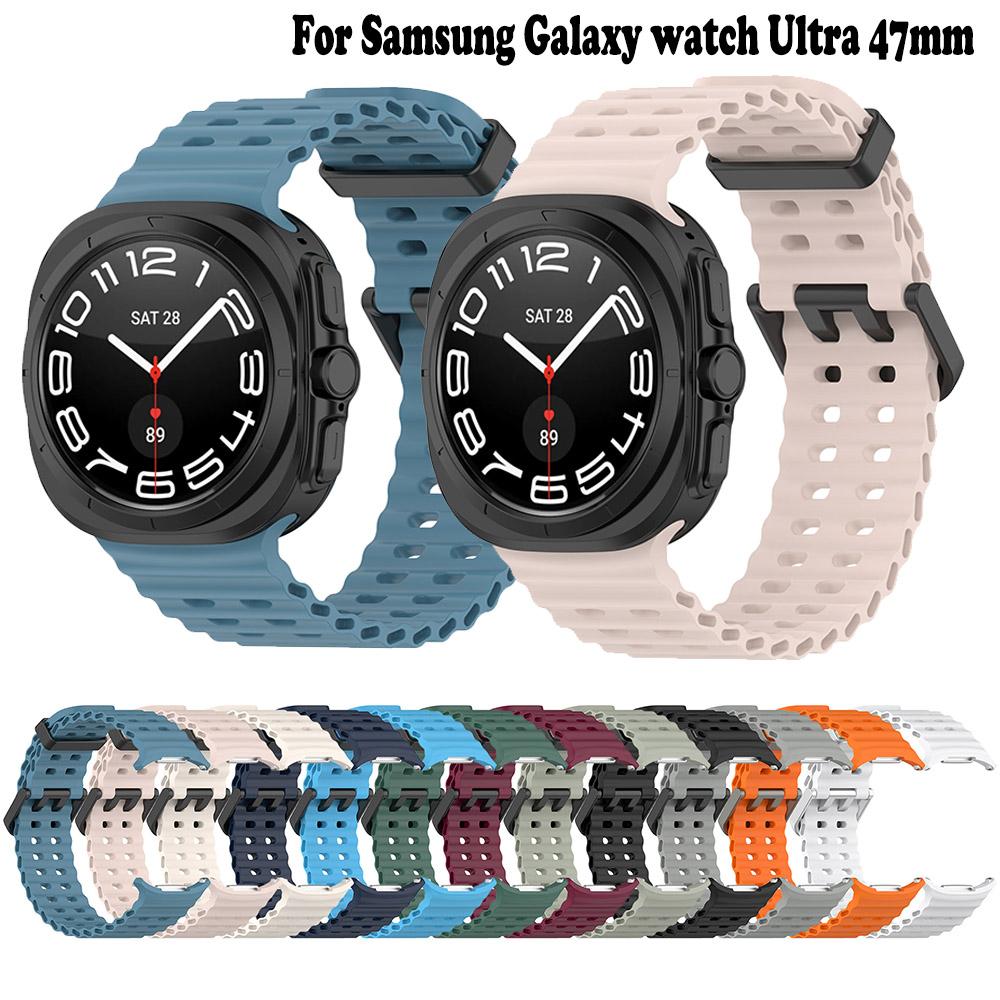 Модный Спортивный Силиконовый Ремешок Для Часов Samsung Galaxy watch Ultra 47mm Умные Часы Ремешок Браслет Наручный Ремешок Ultra 2025 2024 Ремешок