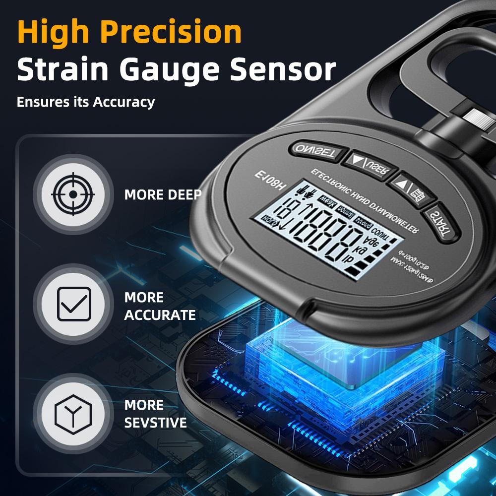 Тестер силы хвата 265 фунтов/120 кг цифровой ручной динамометр измеритель силы хвата USB ЖК-экран ручной динамометр