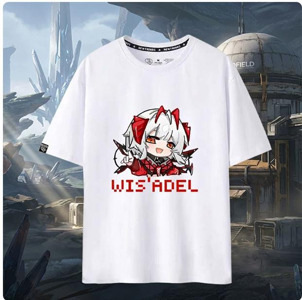 Аниме Arknights WišAdel Футболка с коротким рукавом Летний Косплей Костюм Повседневный Студенческий Свободный Топы Новый Ala