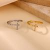Minimalist Corss Hollow Opening Rings For Women Flower Buds Anillos Fashion Ring Gold Color Romantic Jewelry Party Punk Gift