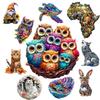 Деревянная пазл-картина на тему «Сова и животные», Деревянный декор для дома, Картина, Рождественский и Хэллоуинский подарок, Игрушка для подростка и ребенка