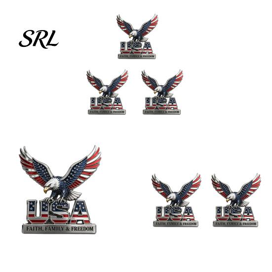 Waterproof Car Stickers USA Faith, Family & Freedom Metal Emblem, Eagle Letters Patriotic Edition 3D Strong Adhesive Decal 250th Anniversary Red Blue