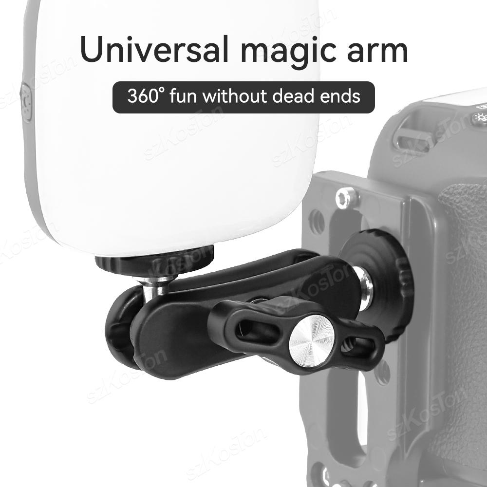 Металлическая двойная шаровая головка Magic Arm с 1/4''винтовым удлинительным креплением для DSLR камеры монитора видео микрофона штатива