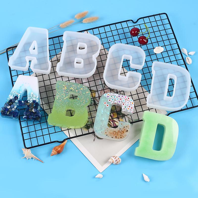 A to Z Large Letter Silicone Mold Capital Alphabet Epoxy Molds DIY Jewelry Craft Candle Making Birthday Party Cake Home Decor