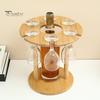 Bamboo Wine And Glass Storage Rack Red Wine Display Rack with Glass Holder Small Countertop Wine Holder for 1 Bottle And 6 Glasses