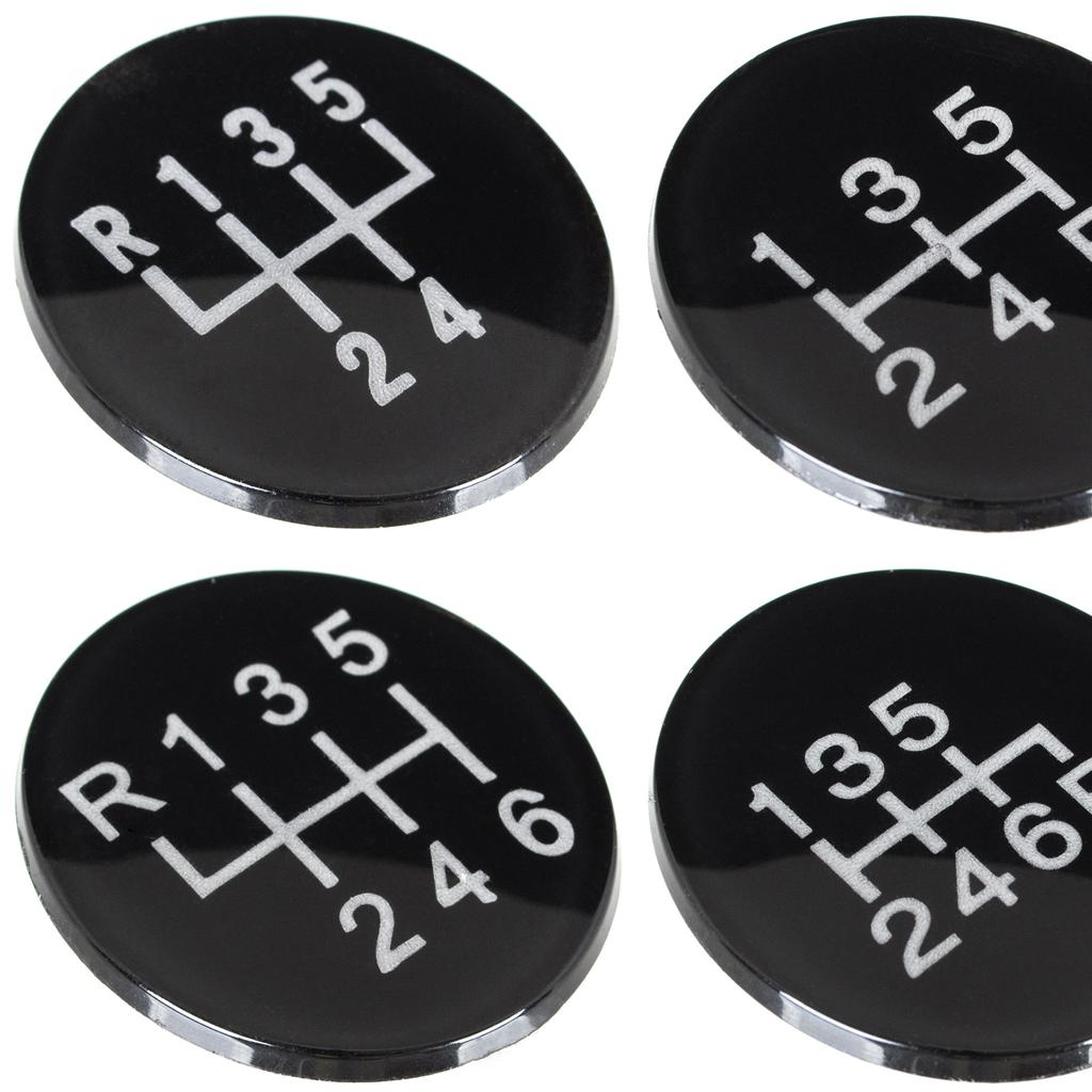 Universal Black Leather + Chrome + 5 & 6 Speed Emblems Kit