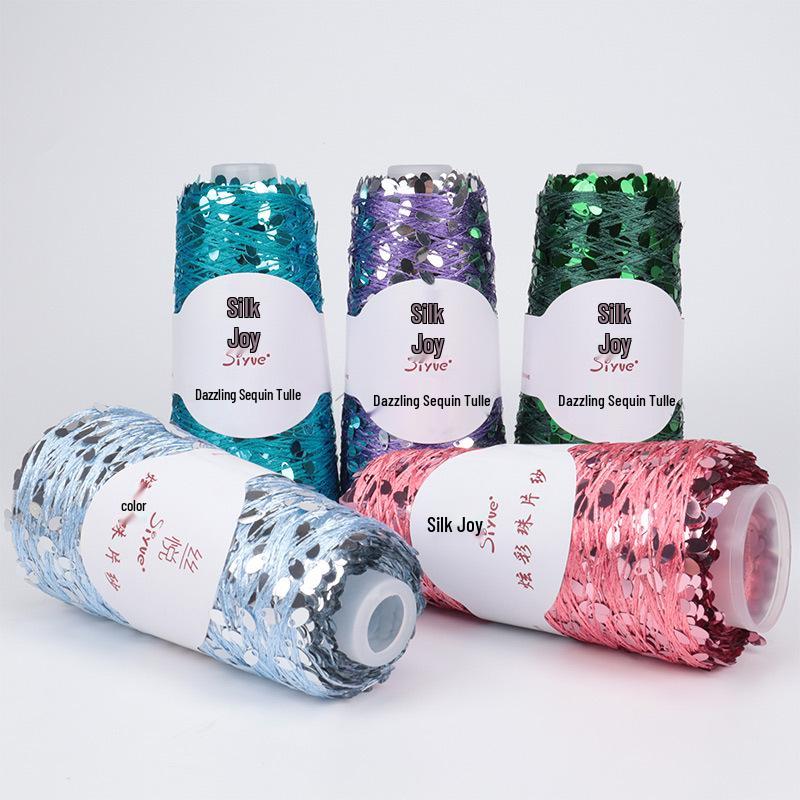 Siyue Silk Color Point Yarn: Dazzling Sequin Wool with Water Drop Sequins for DIY Hand Knitting