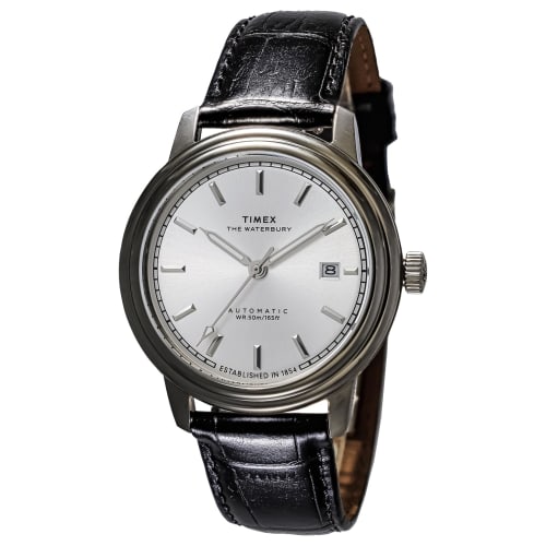 TIMEX Men's Waterbury Watch (TW2Y22900) Automatic, 50M Water Resistant, Mineral Glass, Silver Dial, Stainless Steel