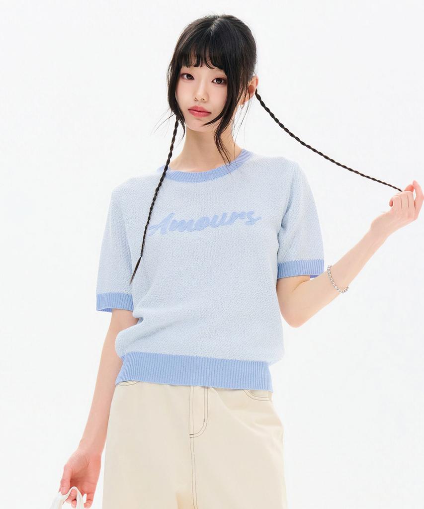 CHASECULT Women'S Embroidered Point Short Sleeve Summer Knit-Fbrg5674D0D