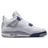 Кроссовки унисекс Air Jordan 4 Retro Midnight Navy Белые светло-дымчато-серые огненно-красные DH6927-140