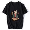 Футболка Neko Ramen Japan Cat Anime, мужская, высококачественная, эстетичная, из хлопка, классная, винтажная, в стиле Харадзюку, уличная одежда, мужские футболки