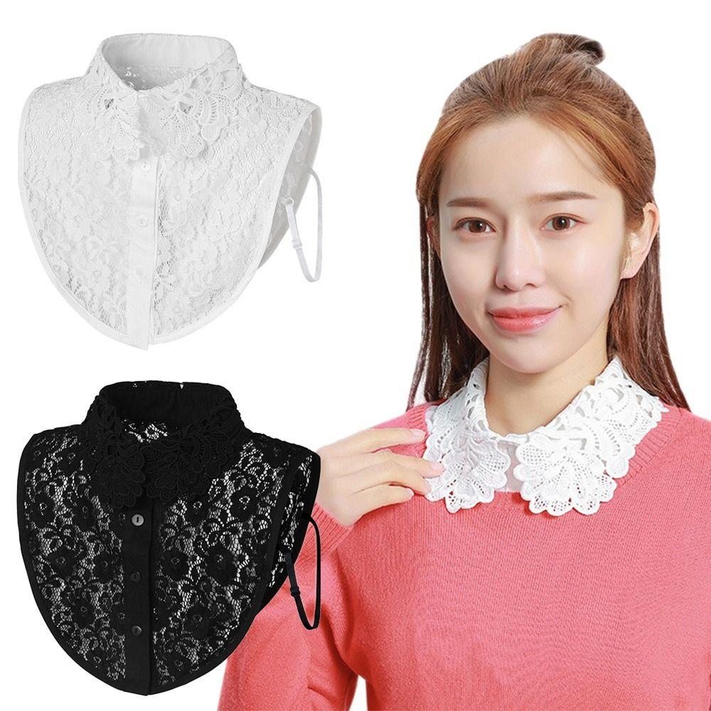 Съемный Кружевной Воротник-Обманка Новый Модный Лацкан Половина Рубашки Женский Девочки