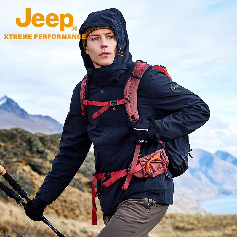 Jeep Мужская ветрозащитная водонепроницаемая походная куртка 3-в-1 с флисовой подкладкой